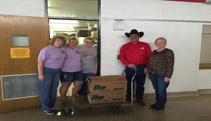 Dawson County Board Members at School with Staff