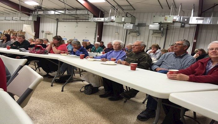Farm Bureau Members listing to Tom Osborne's remarks