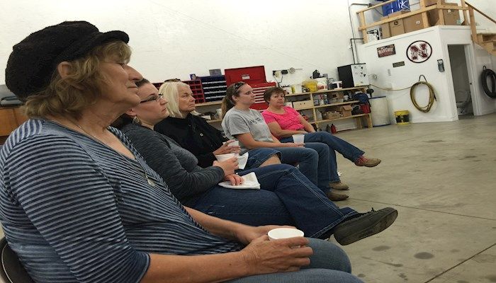 Dixon County Farm Bureau Members at Coffee around the County