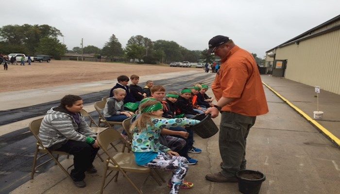 Keith County Farm Bureau members talking agriculture with 5th Grade Students