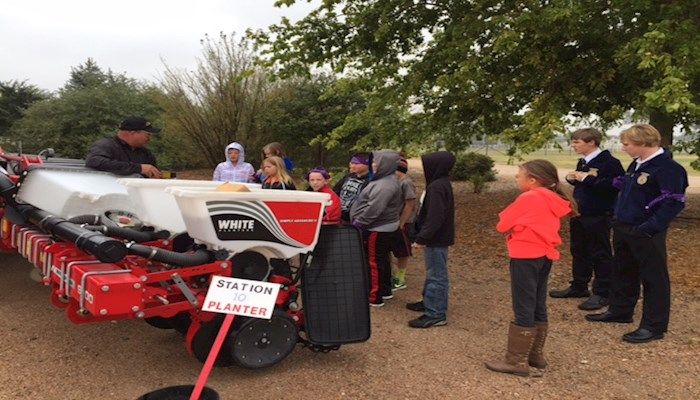 Keith County Farm Bureau members talking agriculture with 5th Grade Students