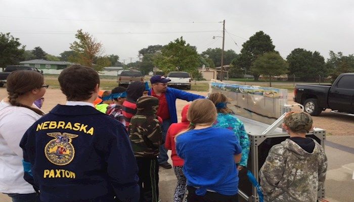 Keith County Farm Bureau members talking agriculture with 5th Grade Students